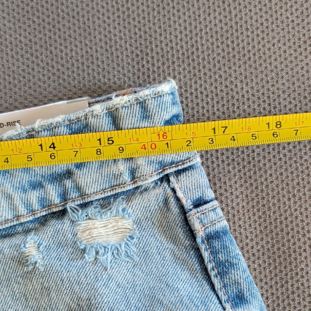 ZARA Light Blue Distressed Denim Mini Skirt - Picture 6 of 9